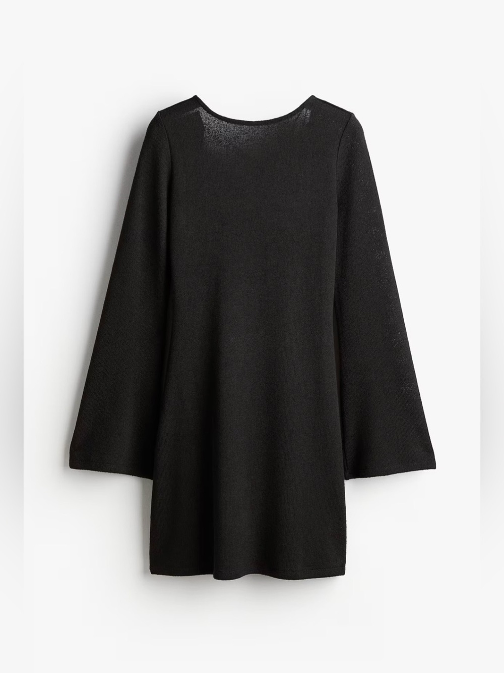 New with Tag Black Open-Back Long-Sleeve Knit Dress